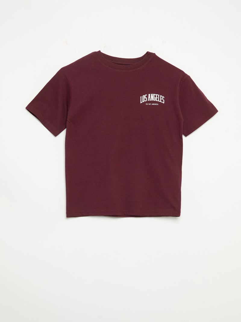Pigiama 2 pezzi - T-shirt a maniche corte + pantaloni Rosso - Kiabi