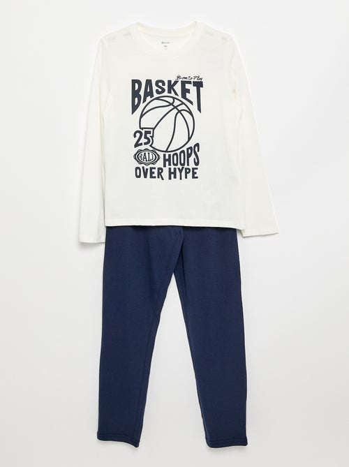 Pigiama 2 pezzi - T-shirt a maniche lunghe + pantalone - Kiabi Pigiama 2 pezzi - T-shirt a maniche lunghe + pantalone - Kiabi