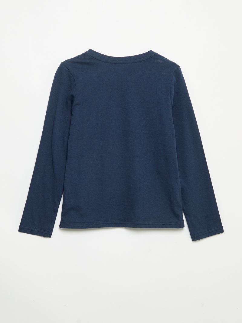 Pigiama 2 pezzi - T-shirt a maniche lunghe + pantalone Blu - Kiabi