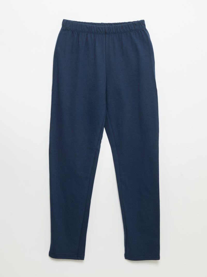 Pigiama 2 pezzi - T-shirt a maniche lunghe + pantalone Blu - Kiabi