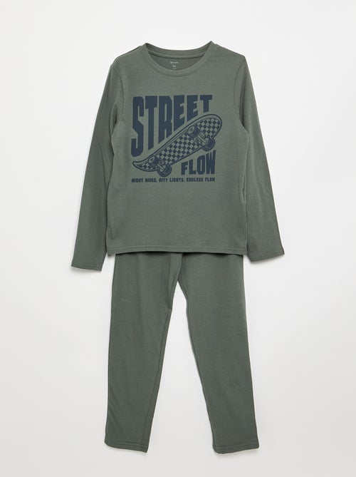 Pigiama 2 pezzi - T-shirt a maniche lunghe + pantalone - Kiabi Pigiama 2 pezzi - T-shirt a maniche lunghe + pantalone - Kiabi
