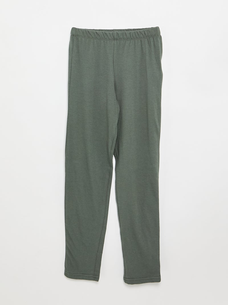 Pigiama 2 pezzi - T-shirt a maniche lunghe + pantalone Verde - Kiabi