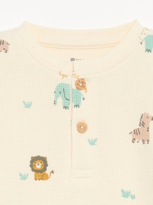 Pigiama 2 pezzi - T-shirt a maniche lunghe + pantaloni - Kiabi Pigiama 2 pezzi - T-shirt a maniche lunghe + pantaloni - Kiabi