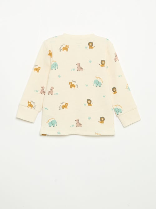 Pigiama 2 pezzi - T-shirt a maniche lunghe + pantaloni - Kiabi Pigiama 2 pezzi - T-shirt a maniche lunghe + pantaloni - Kiabi