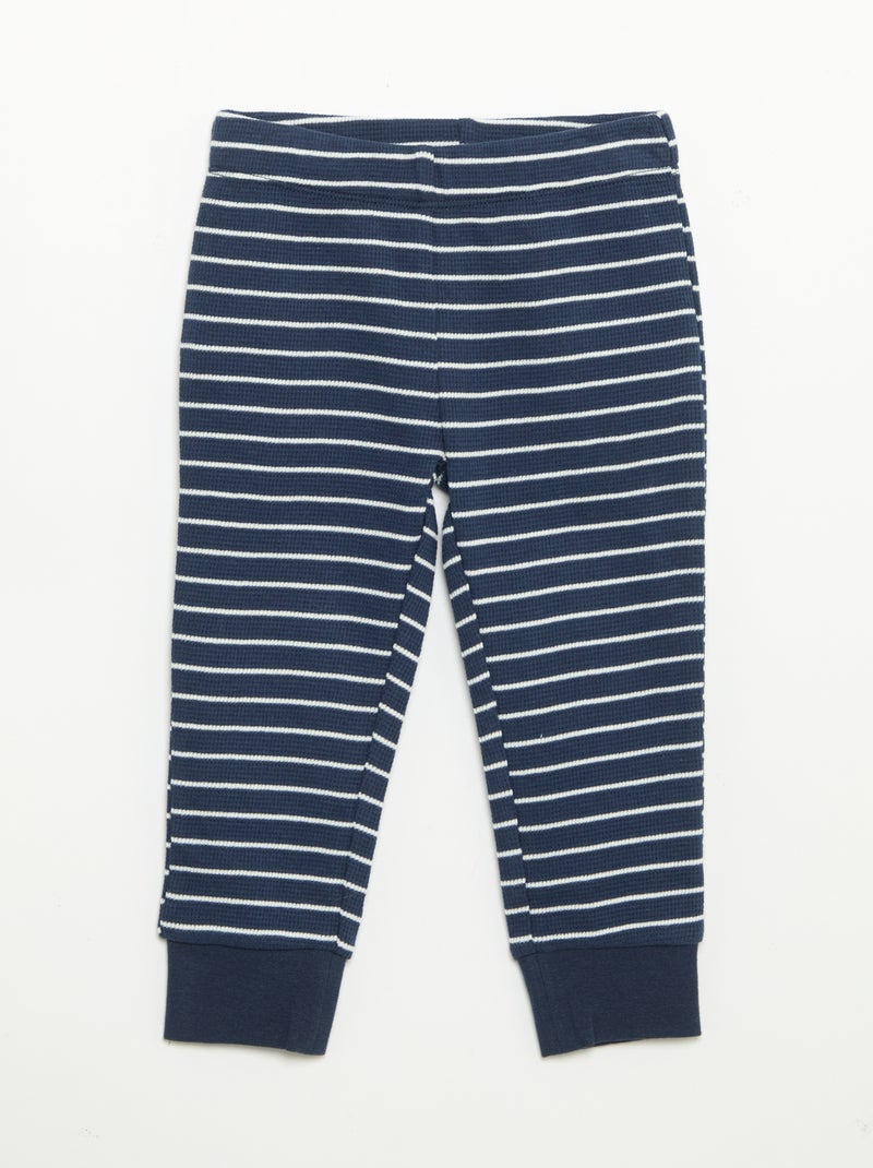 Pigiama 2 pezzi - T-shirt a maniche lunghe + pantaloni Blu - Kiabi