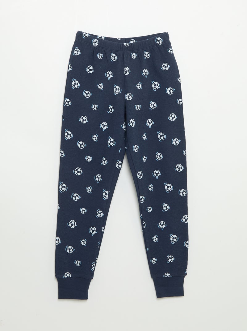 Pigiama 2 pezzi - T-shirt a maniche lunghe + pantaloni Blu - Kiabi