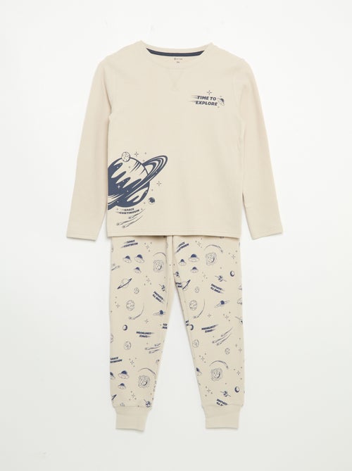 Pigiama 2 pezzi - T-shirt a maniche lunghe + pantaloni - Kiabi Pigiama 2 pezzi - T-shirt a maniche lunghe + pantaloni - Kiabi