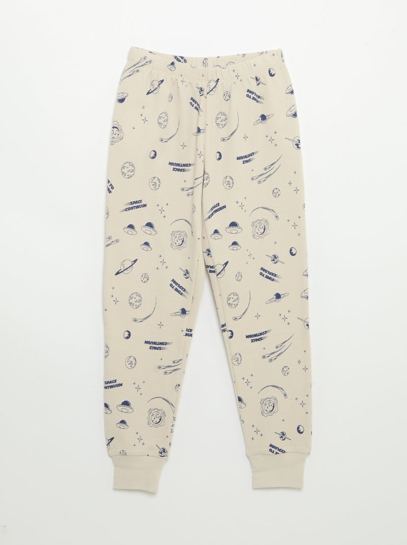 Pigiama 2 pezzi - T-shirt a maniche lunghe + pantaloni Grigio - Kiabi