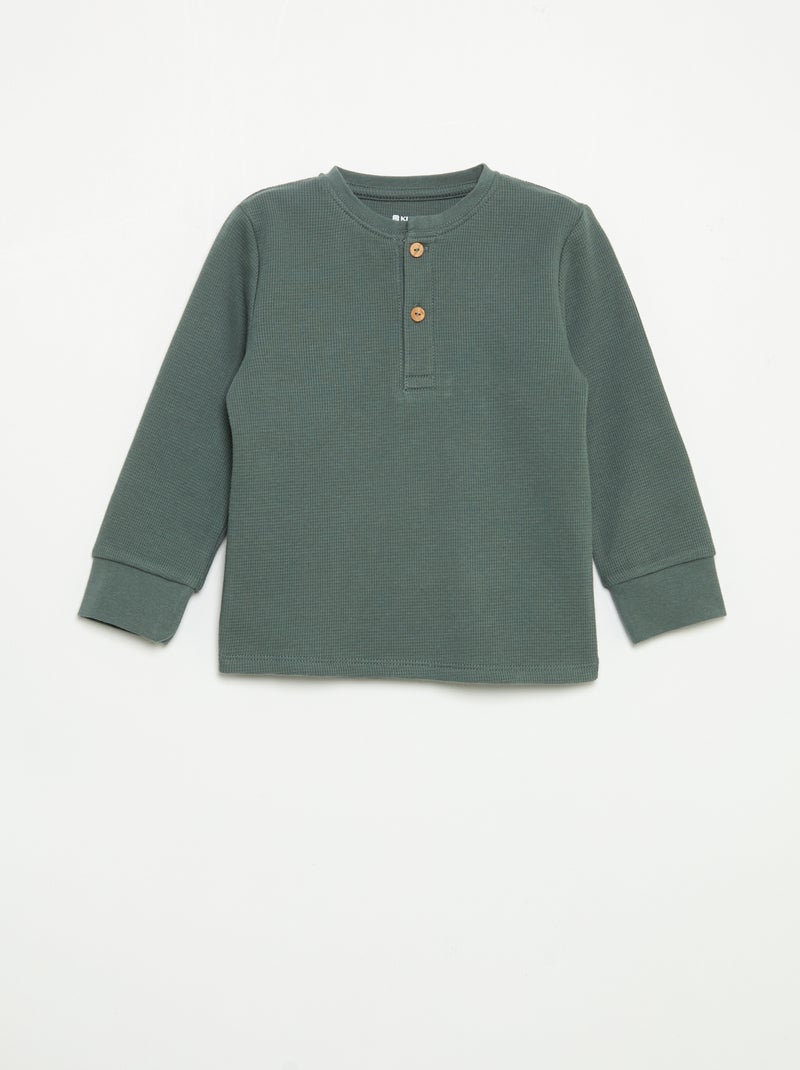 Pigiama 2 pezzi - T-shirt a maniche lunghe + pantaloni Verde - Kiabi