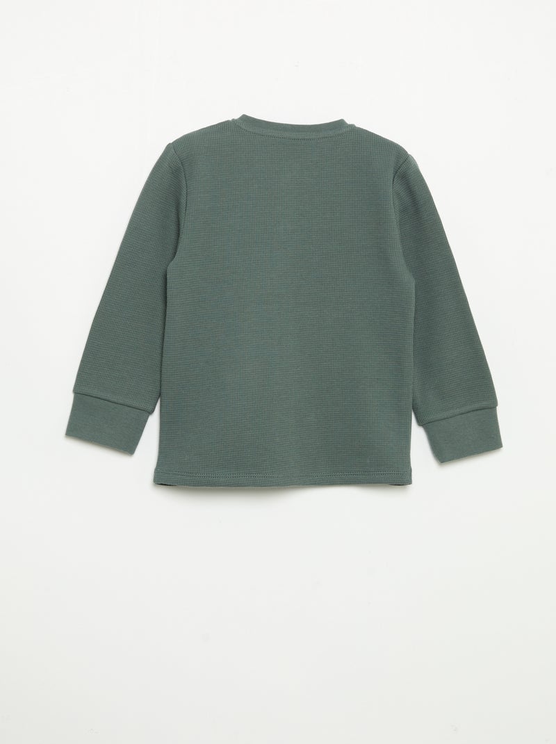 Pigiama 2 pezzi - T-shirt a maniche lunghe + pantaloni Verde - Kiabi