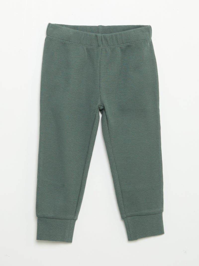 Pigiama 2 pezzi - T-shirt a maniche lunghe + pantaloni Verde - Kiabi