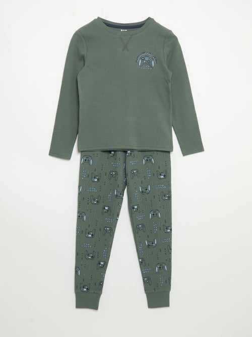 Pigiama 2 pezzi - T-shirt a maniche lunghe + pantaloni - Kiabi Pigiama 2 pezzi - T-shirt a maniche lunghe + pantaloni - Kiabi