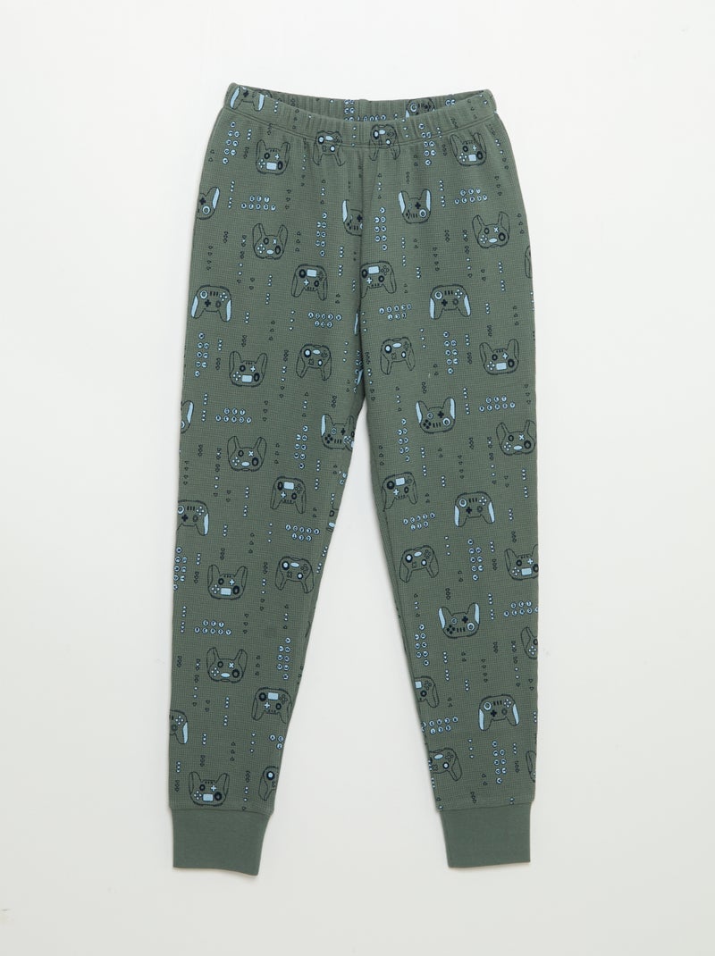 Pigiama 2 pezzi - T-shirt a maniche lunghe + pantaloni Verde - Kiabi