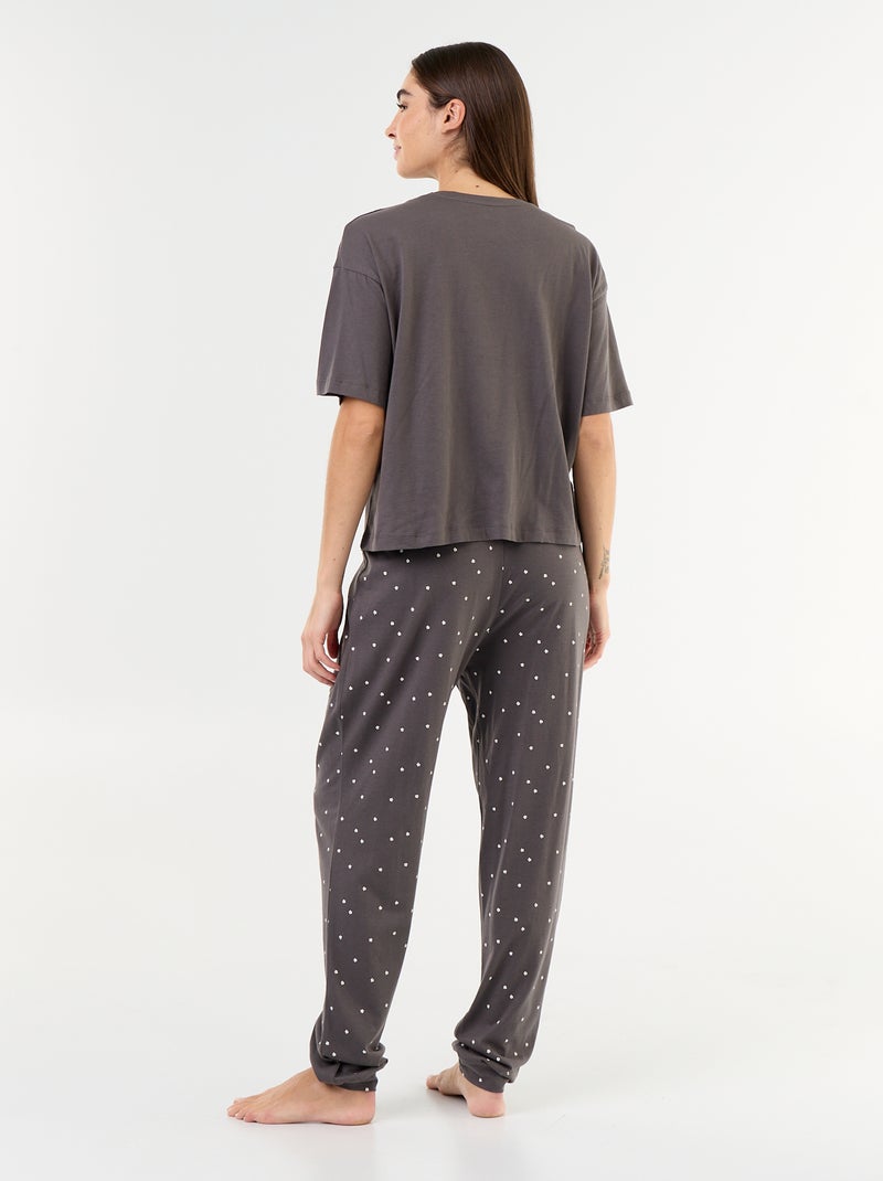 Pigiama 2 pezzi - t-shirt + pantaloni Nero - Kiabi