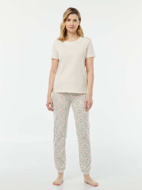 Pigiama 2 pezzi - t-shirt + pantaloni stampati - Kiabi