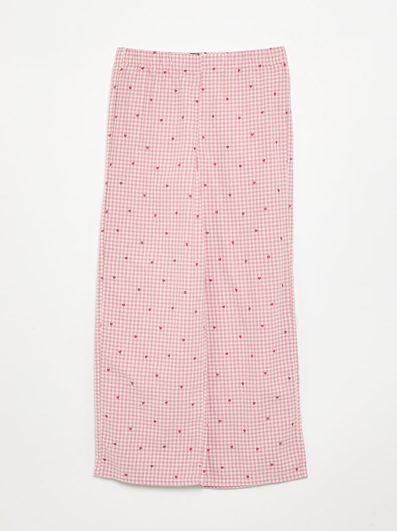 Pigiama 2 pezzi a quadri Rosa - Kiabi