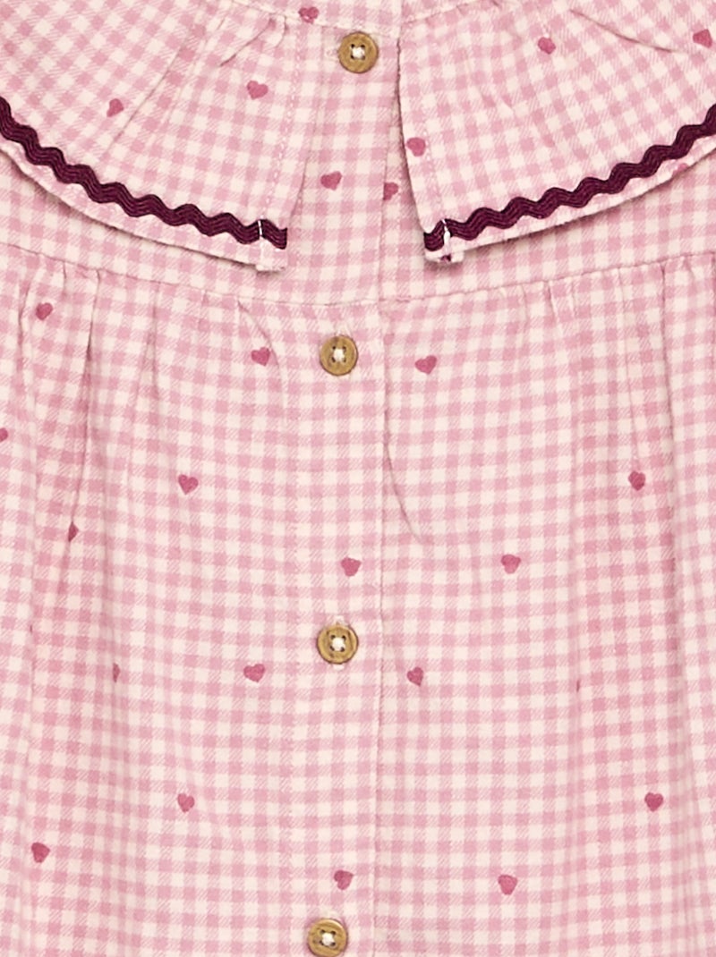 Pigiama 2 pezzi a quadri Rosa - Kiabi