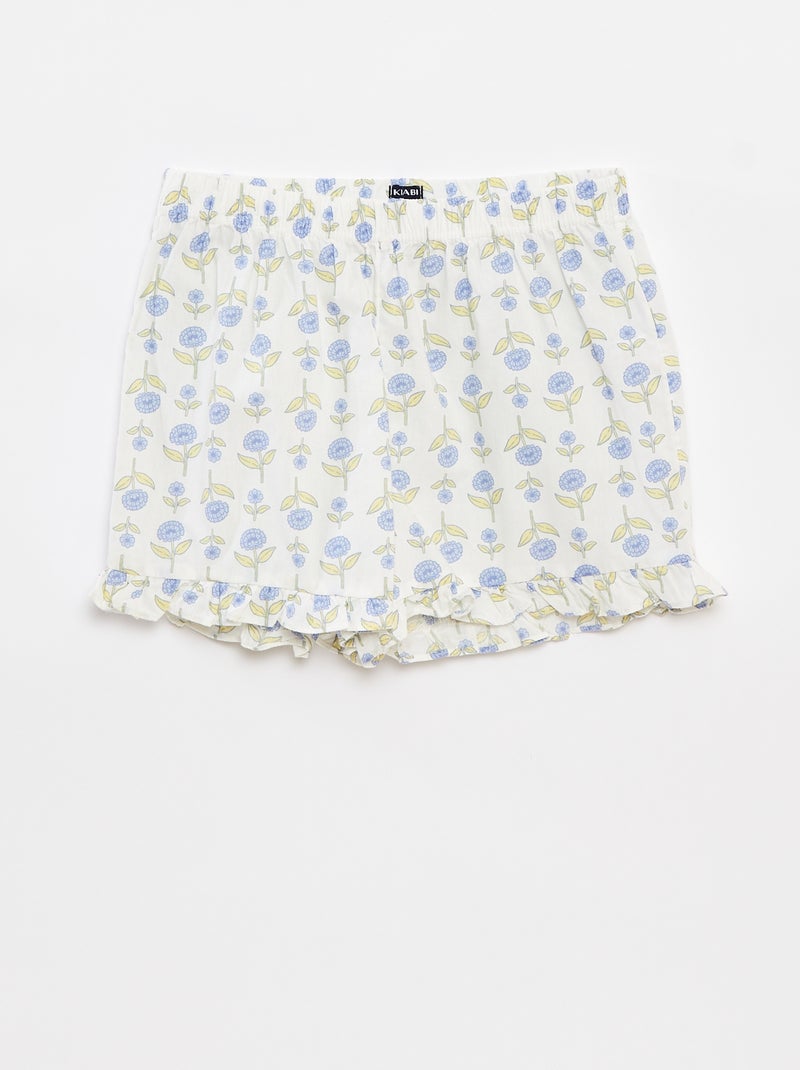 Pigiama 2 pezzi + canotta + shorts con stampa BIANCO - Kiabi