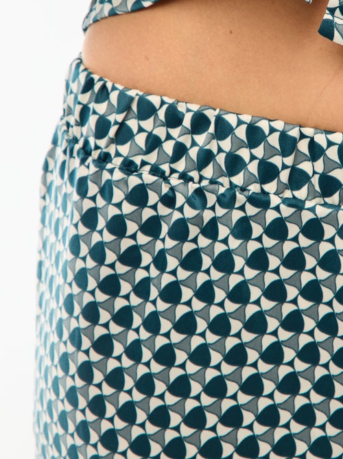 Pigiama 2 pezzi effetto satinato - camicia + pantaloni - Kiabi