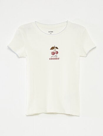 Pigiama 2 pezzi in cotone t-shirt a coste + pantaloni in popeline 2 pezzi