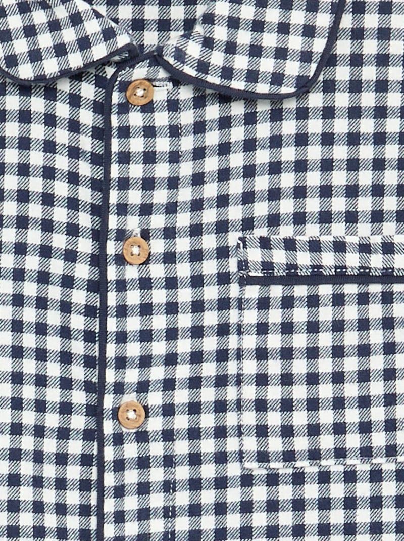 Pigiama 2 pezzi in flanella - Parte superiore abbottonata + pantaloni Grigio - Kiabi