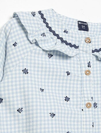 Pigiama 2 pezzi in flanella - Top abbottonato + pantaloni