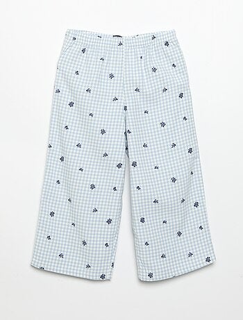 Pigiama 2 pezzi in flanella - Top abbottonato + pantaloni