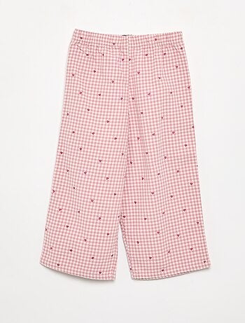 Pigiama 2 pezzi in flanella - Top abbottonato + pantaloni