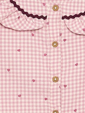 Pigiama 2 pezzi in flanella - Top abbottonato + pantaloni