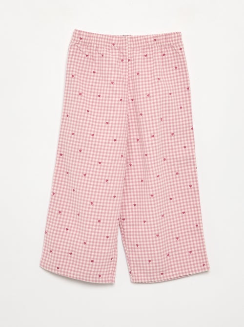 Pigiama 2 pezzi in flanella - Top abbottonato + pantaloni - Kiabi