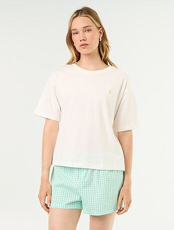 Pigiama 2 pezzi in jersey di cotone - T-shirt + shorts