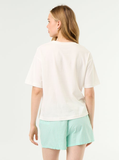 Pigiama 2 pezzi in jersey di cotone - T-shirt + pantaloncini - Kiabi Pigiama 2 pezzi in jersey di cotone - T-shirt + pantaloncini - Kiabi