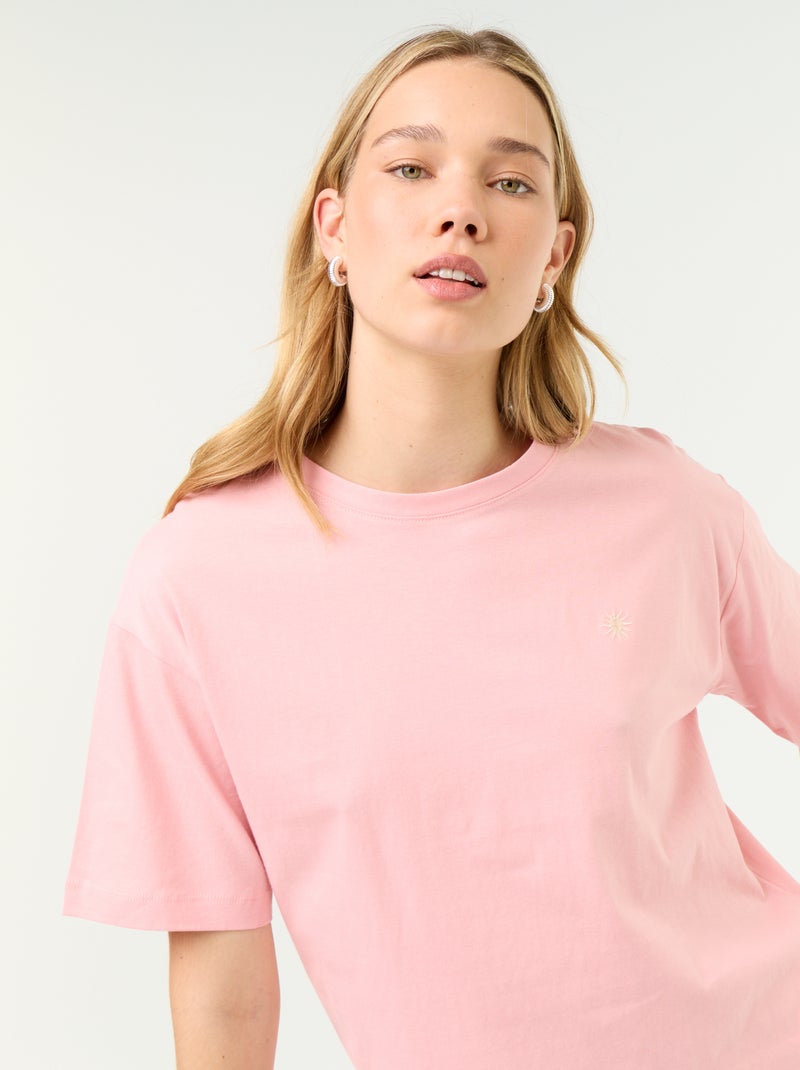 Pigiama 2 pezzi in jersey di cotone - T-shirt + shorts Rosa - Kiabi