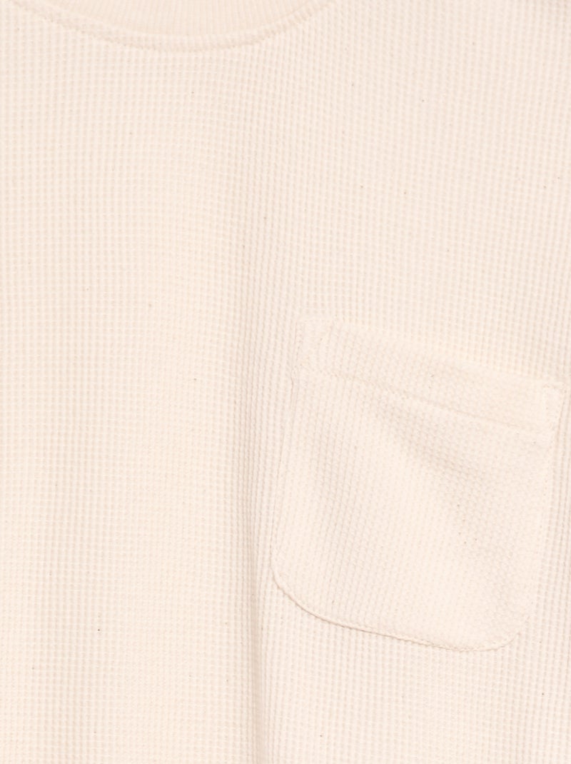Pigiama 2 pezzi in maglia a nido d'ape BIANCO - Kiabi