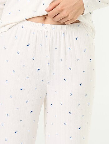 Pigiama 2 pezzi in maglia traforata - Cardigan + pantaloni