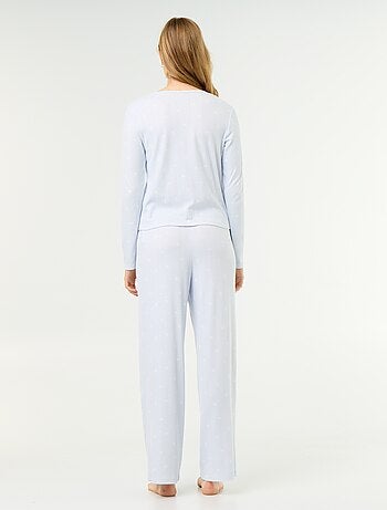 Pigiama 2 pezzi in maglia traforata - Cardigan + pantaloni