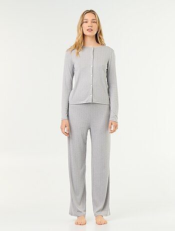 Pigiama 2 pezzi in maglia traforata - Cardigan + pantaloni