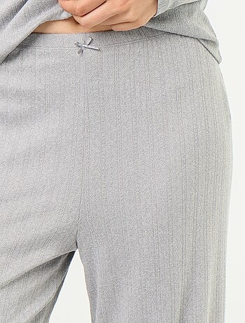 Pigiama 2 pezzi in maglia traforata - Cardigan + pantaloni