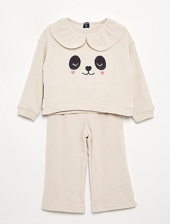 Pigiama 2 pezzi in maglia waffle - Felpa + pantaloni