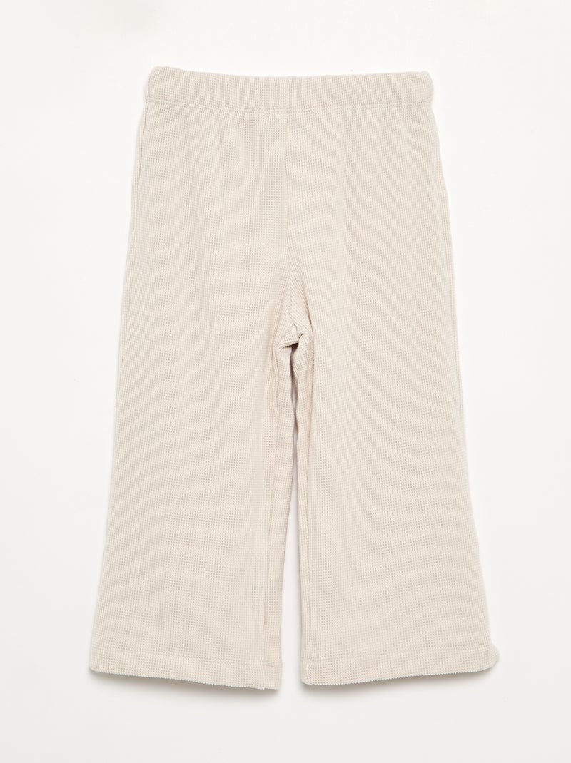 Pigiama 2 pezzi in maglia waffle - Felpa + pantaloni Bianco Ecru - Kiabi
