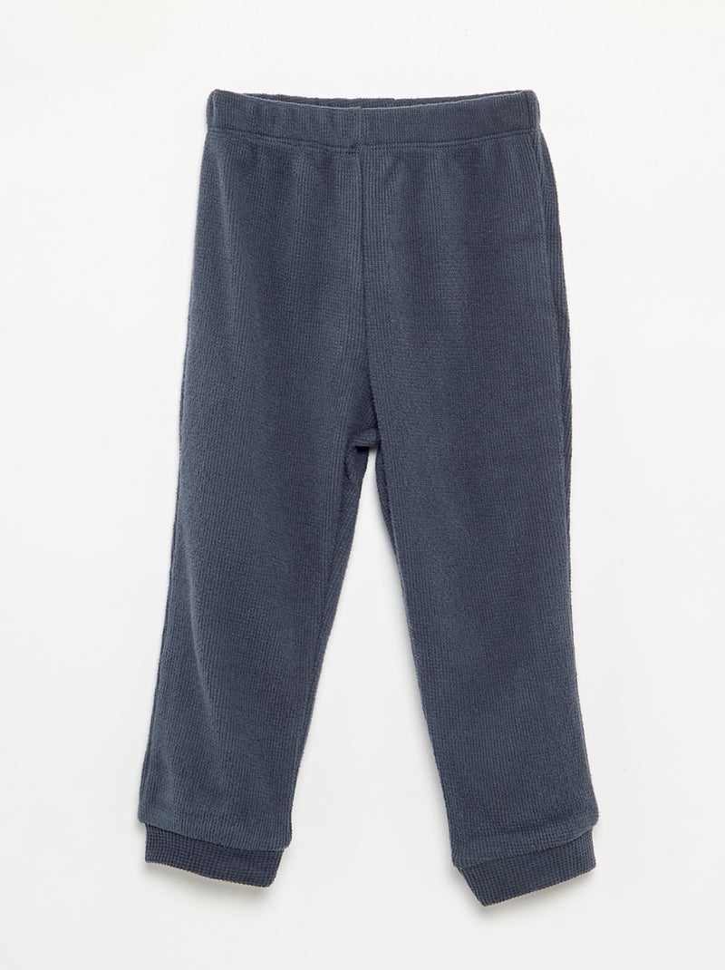 Pigiama 2 pezzi in maglia waffle - Felpa + pantaloni Blu - Kiabi