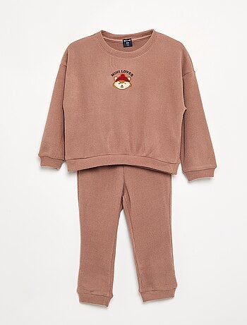Pigiama 2 pezzi in maglia waffle - Felpa + pantaloni
