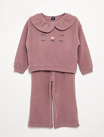 Pigiama 2 pezzi in maglia waffle - Felpa + pantaloni