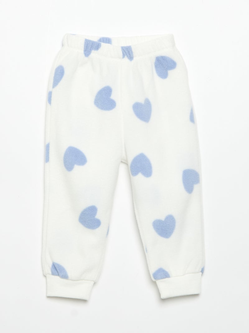 Pigiama 2 pezzi in pile Bianco - Kiabi