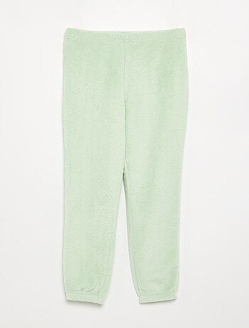 Pigiama 2 pezzi in pile color corallo - Felpa + pantaloni