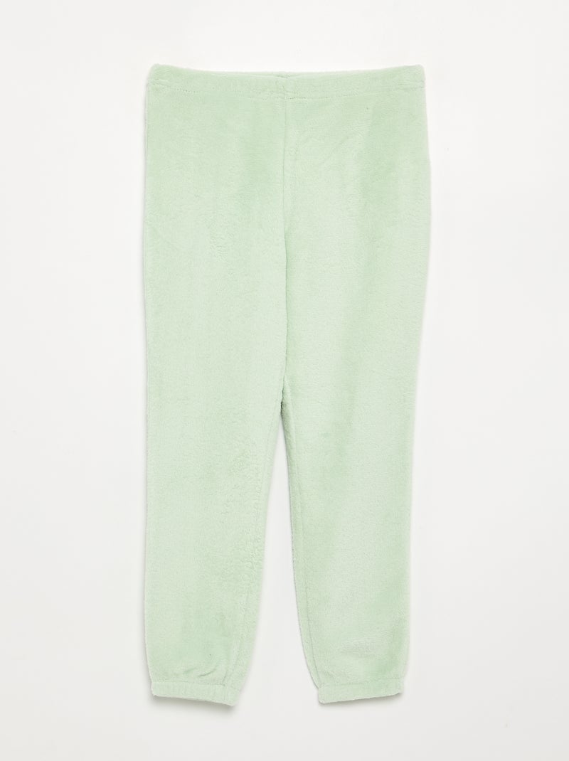 Pigiama 2 pezzi in pile color corallo - Felpa + pantaloni Verde - Kiabi