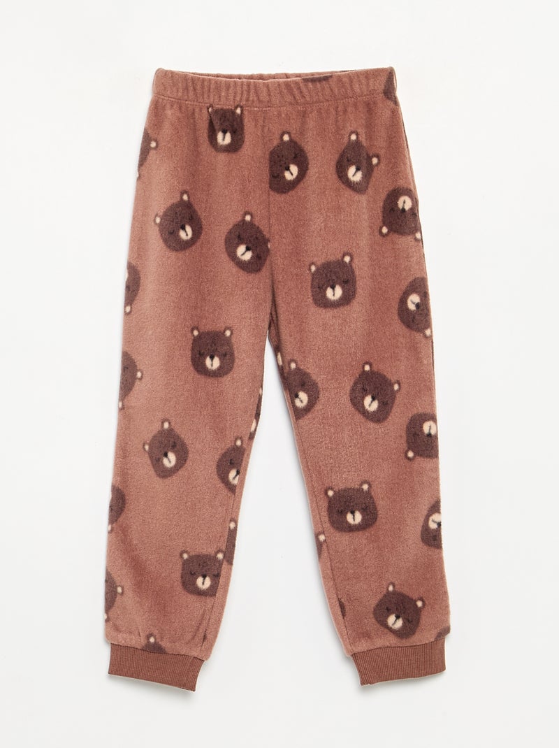 Pigiama 2 pezzi in pile Marrone - Kiabi