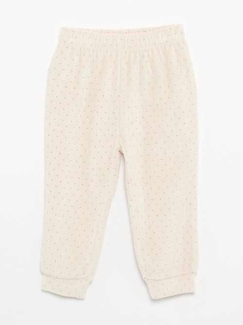 Pigiama 2 pezzi in velluto - Felpa con volant sulle spalle + pantaloni - Kiabi Pigiama 2 pezzi in velluto - Felpa con volant sulle spalle + pantaloni - Kiabi