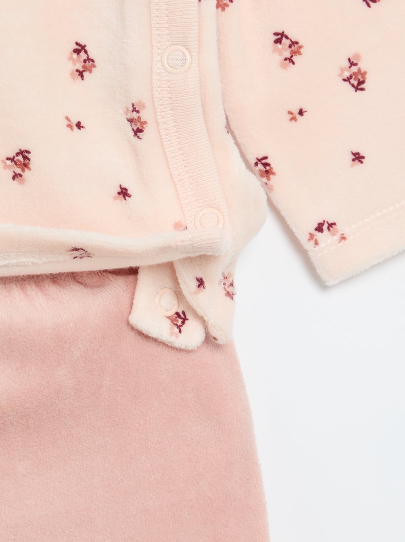 Pigiama 2 pezzi in velluto Rosa - Kiabi