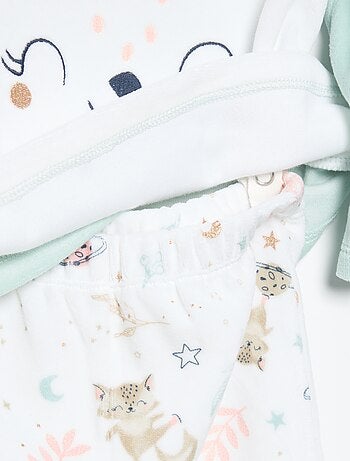 Pigiama 2 pezzi 'Petit Béguin' - T-shirt a maniche lunghe + pantaloni con piedini